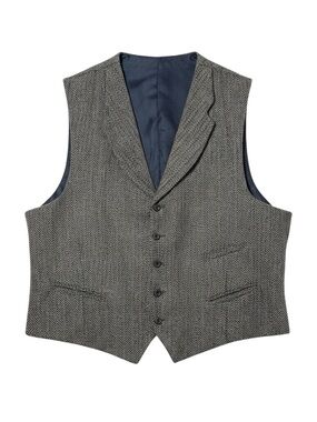 Allen Edmonds Herringbone Wool Vest Waistcoat Size XXL